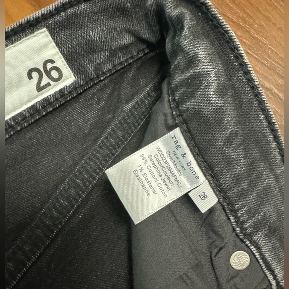 NWT Rag & Bone High Rise Skinny Wren Jeans Black Studded Women's Size 26 - Picture 11 of 15